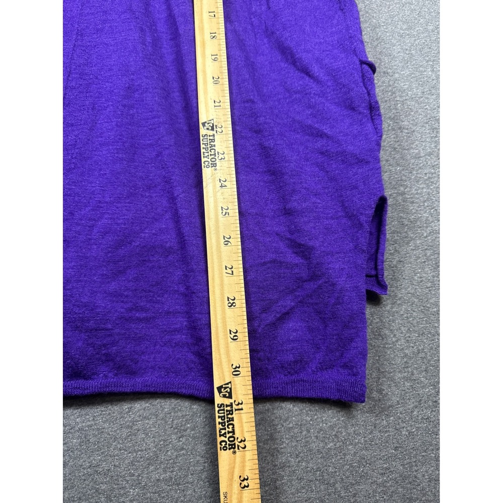 Eileen Fisher Merino Wool V-Neck Tunic Sweater Purple Pockets M minimalist chic - Picture 9 of 9